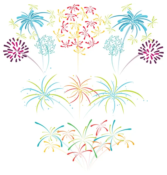 Fireworks isolated — Stock Vector