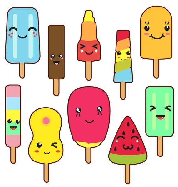 İzole yaz popsicles