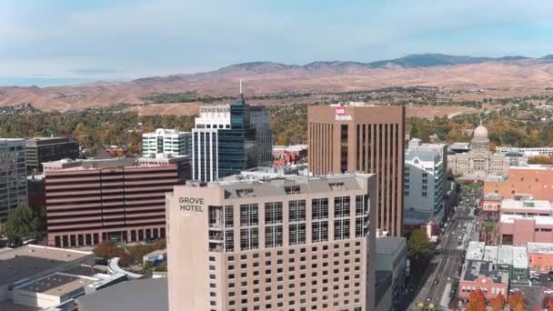 Boise Idaho Estados Unidos Octubre 2020 Edificios Altos Del Distrito — Vídeo de stock