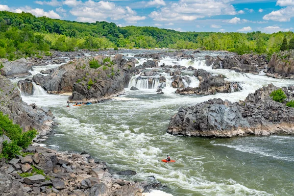 Coloridos Kayaks Río Potomac Virginia — Foto de Stock