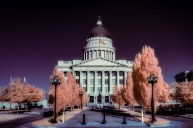 Salt Lake City 'deki başkentin unutulmaz renkleri kızılötesi ile çekiliyor 