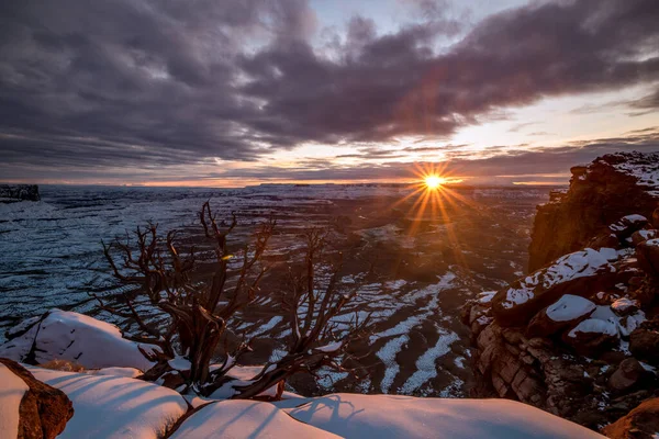 Tarde Invierno Sobre Las Tierras Del Cañón Utah — Foto de Stock
