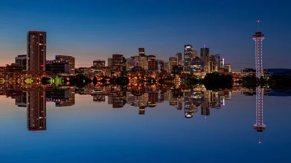 Night City Denver Abstract Mirror Image — Stock Photo, Image