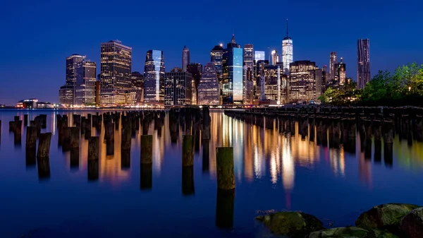 Deep Blue Sky Morning Skyline New York — Stock Photo, Image