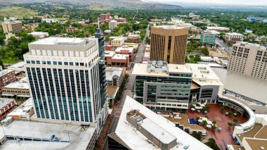 Boise Idaho şehir merkezinin hava görüntüsü