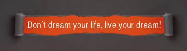 Don Dream Your Life Live Your Dream Text Red Background — Stock fotografie