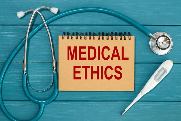 Nmedical Konsept Defteri Pano Yazımlı Stetoskop Medical Ethics — Stok fotoğraf