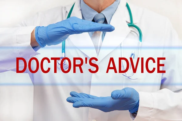 Arzthände Mit Der Aufschrift Doktor Advice Medizinisches Konzept — Stockfoto