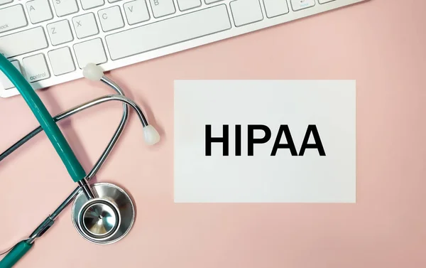 Hipaa Health Insurance Portability Accountability Act 1996 Keyboard Stethoscope Medical — Stock Photo, Image