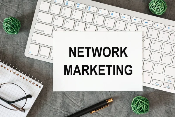 Network Marketing Está Escrito Documento Escritorio Oficina Con Accesorios Oficina — Foto de Stock