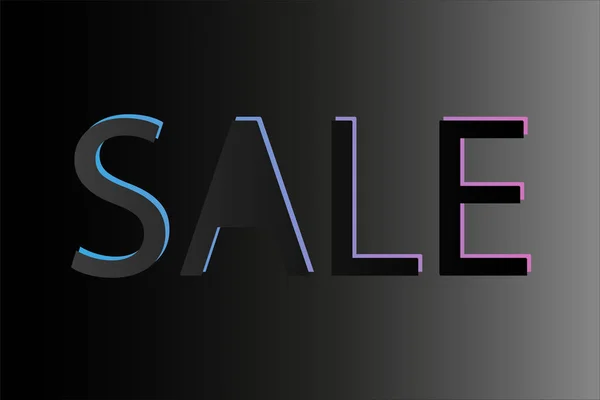 Siyah gradyan arka planda parlak vektör satışı afişi