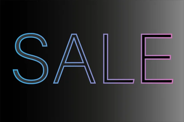 Siyah gradyan arka planda parlak vektör satışı afişi