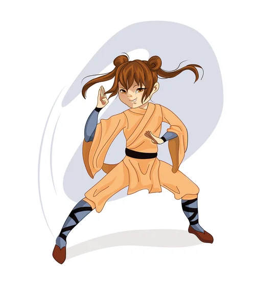 Kung Fu Girl — Stock Vector