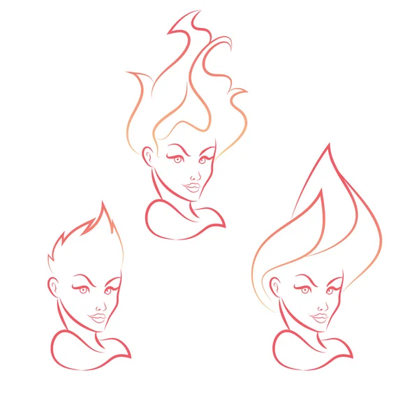 Fire Girl — Stock Vector