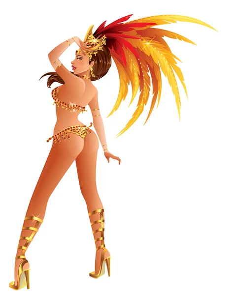 Bailarina de carnaval — Vector de stock