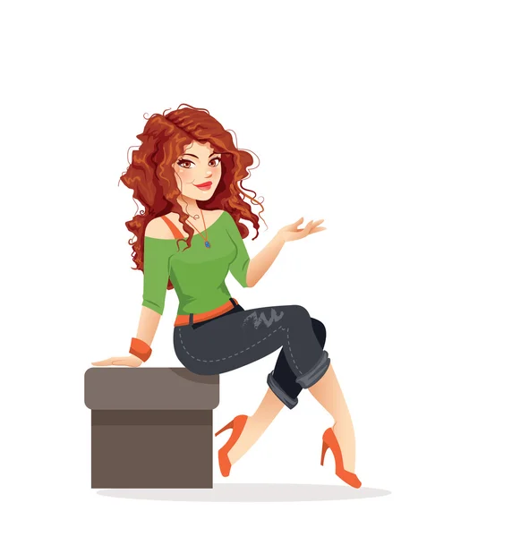 Redhead — Stock Vector