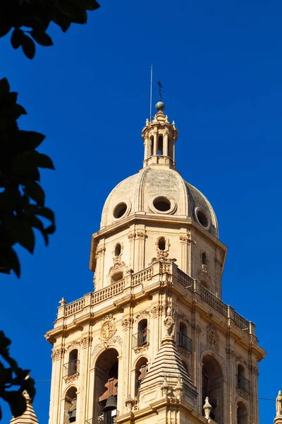 Turm Der Kathedrale Von Murcia Erhebt Sich Über Den Gebäuden Stockfoto