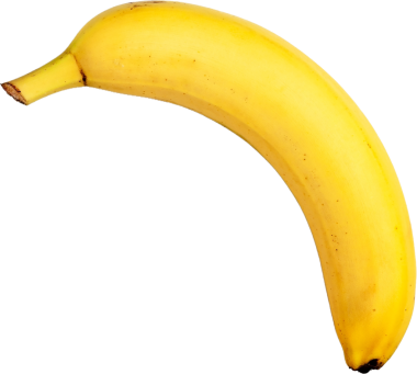 Beyaz arka planda izole edilmiş taze sarı muz.