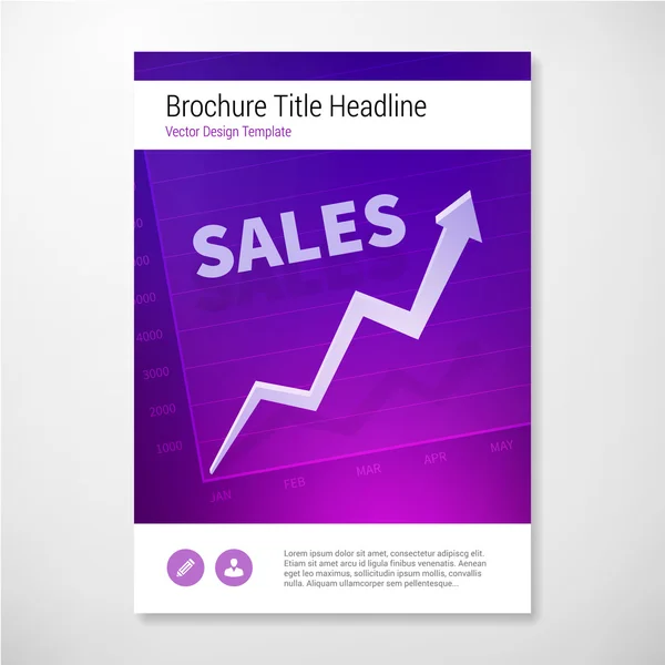 Positive sales brochure book report design template — Stock Vector