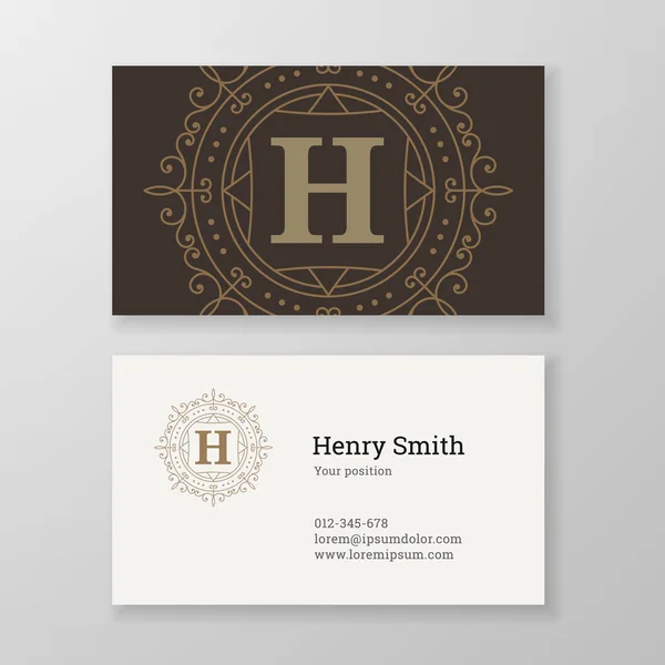 비즈니스 카드 장식 상징 편지 H 템플릿 디자인. — 스톡 벡터