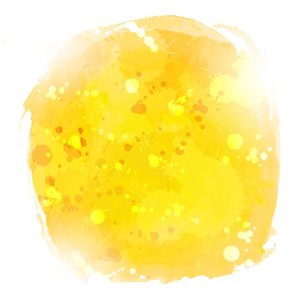 白い背景に黄色の抽象的な水彩ベクトル手ペイント — ストックベクタ