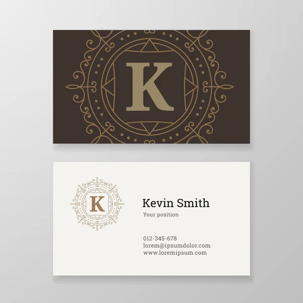 비즈니스 카드 장식 상징 편지 K 템플릿 디자인. — 스톡 벡터