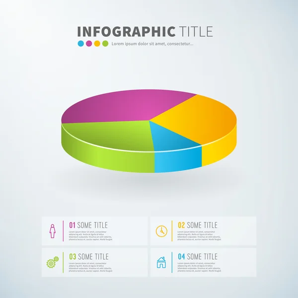 Business infographic pie chart statistics with icons — Stock Vector