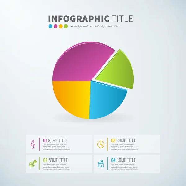 Business infographic pie chart statistics with icons — Stock Vector