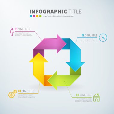 İş Infographic ok grafik zaman tur Döndür
