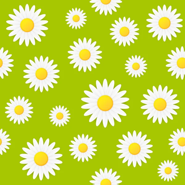 Sans couture printemps naturel marguerite fleur vecteur fond — Image vectorielle