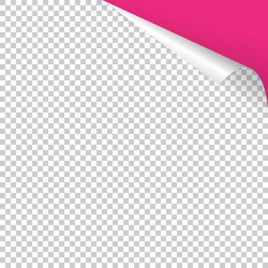 Renkli arka plan ile şeffaf kağıt sayfa curl vektör köşe