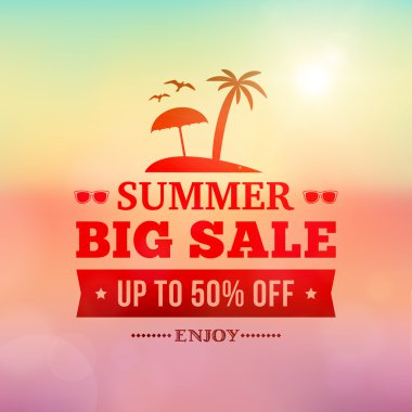 Yaz satış iş adverisement SIGM üzerinde arka plan bulanık 