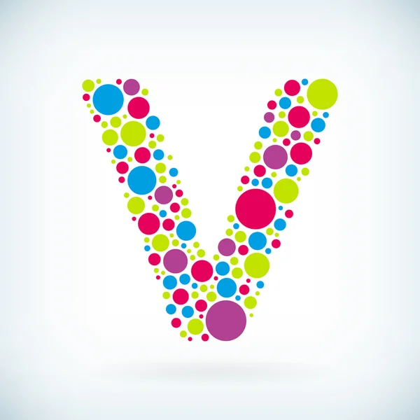 Modern letter V circle symbol icon — Stock Vector