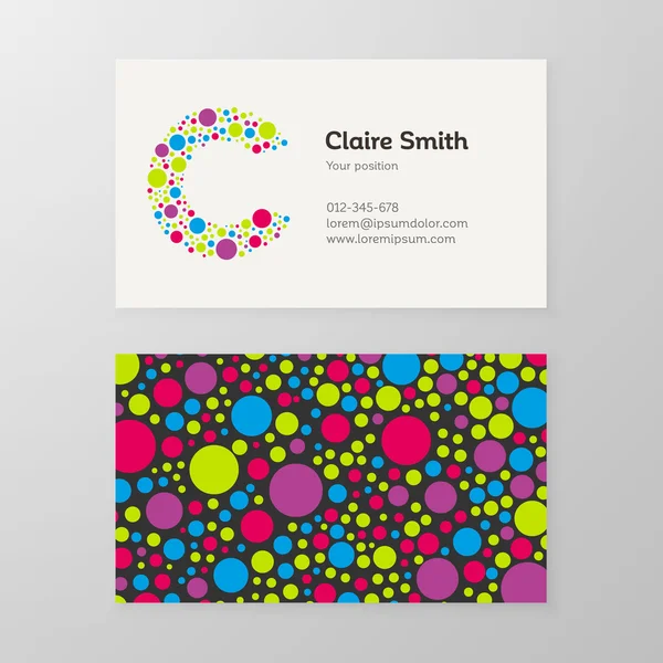 Modern letter C circle Business card template — Stock Vector