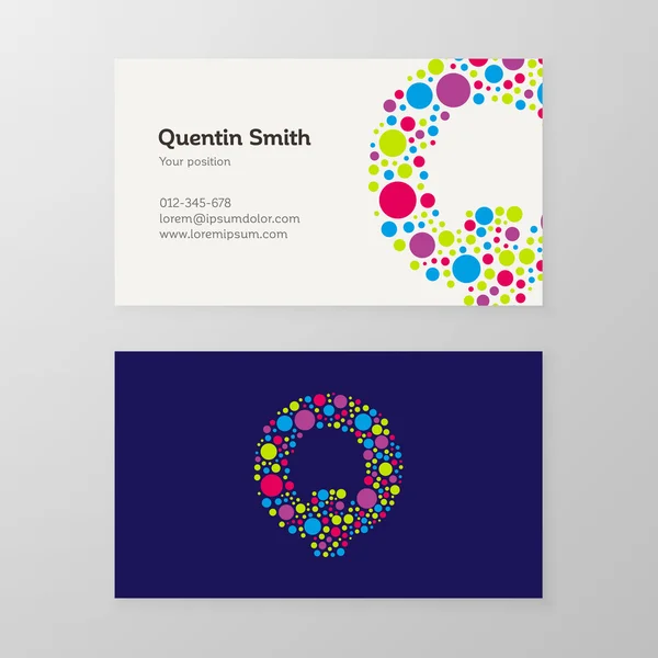 Modern letter Q circle Business card template — Stock Vector