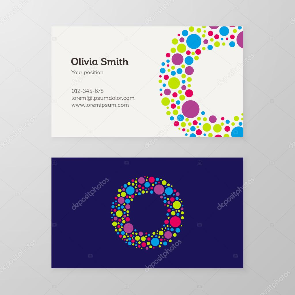 Modern letter O circle Business card template