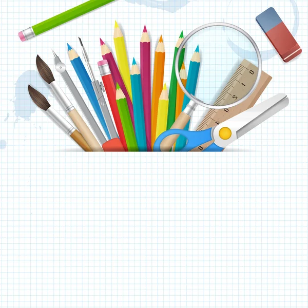 Back to school poster vector background with place for text — Stock Vector