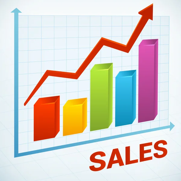 Positive business sales chart — Stock Vector