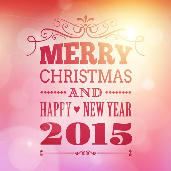 Veselé Vánoce a šťastný nový rok 2015 plakát — Stockový vektor
