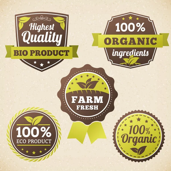 Set Farm organic eco label — Stock Vector