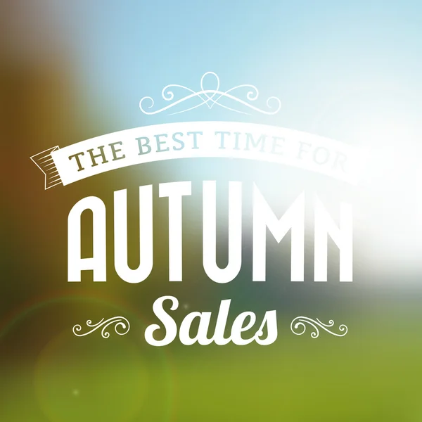 Time for autumn sales typography poster — Stock Vector