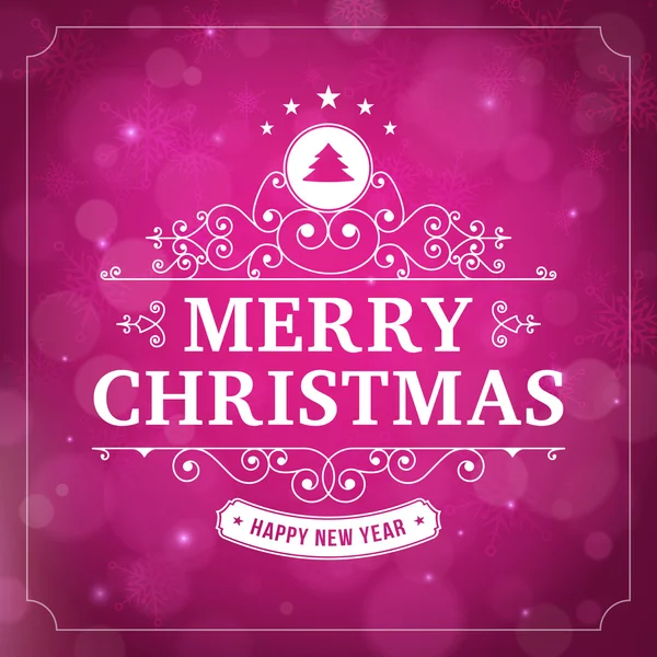 Merry christmas vintage curl violet  background — Stock Vector