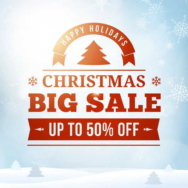 Christmas big sale poster background — Stock Vector