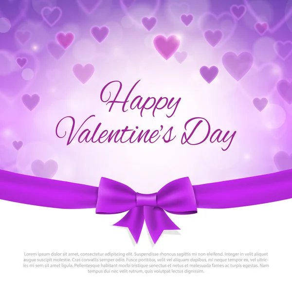 Aftelkalender voor Valentijnsdag heldere hart poster — Stockvector