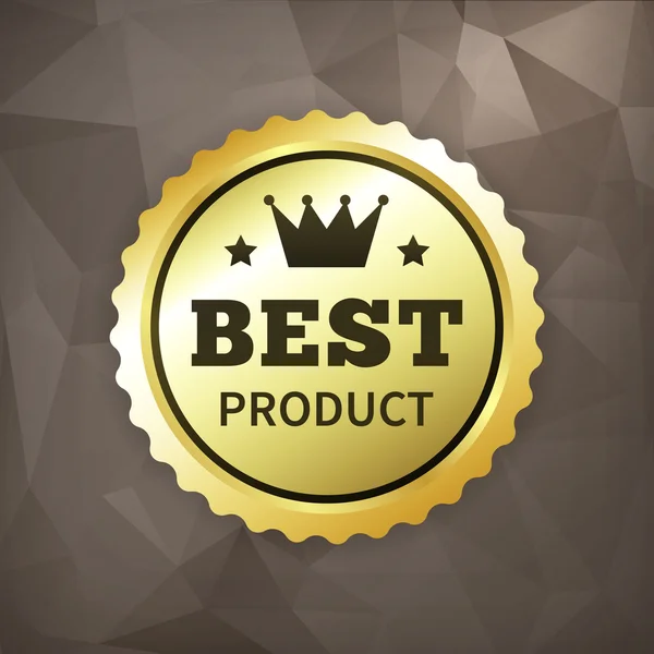 Bestes Produkt Business Gold Label auf Knautschpapier — Stockvektor