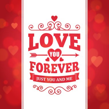 Seni sonsuza kadar seveceğim tipografi tebrik kartı arka plan afiş