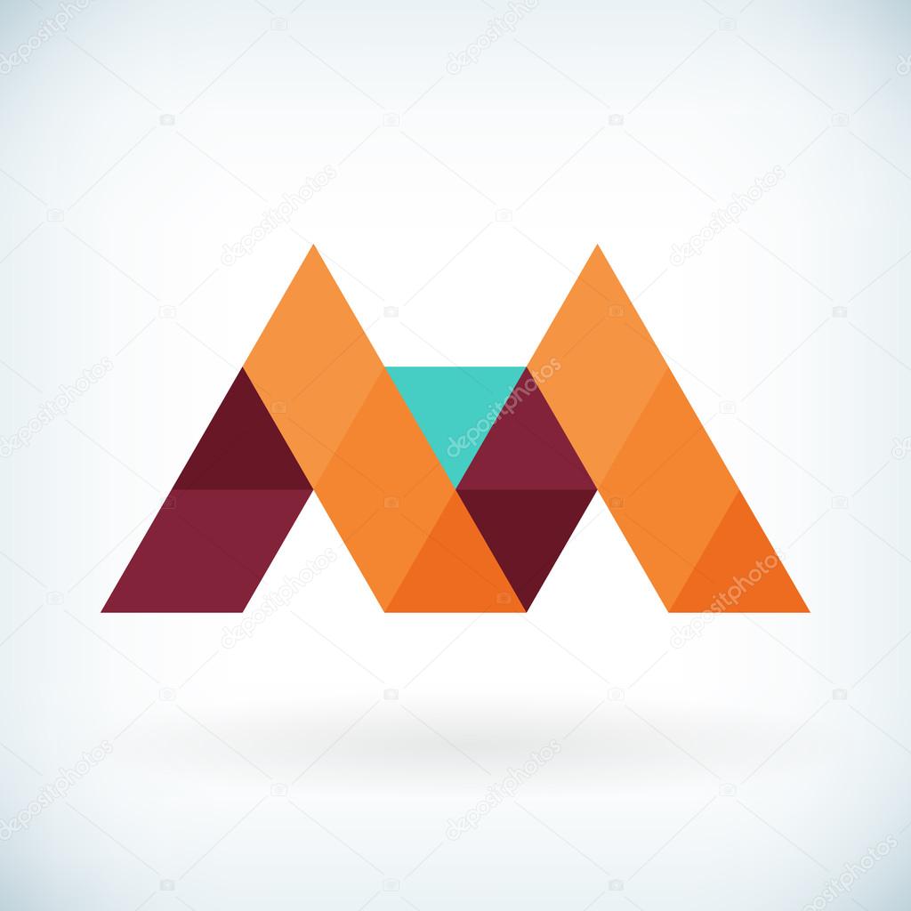 Modern letter M icon flat design element template 