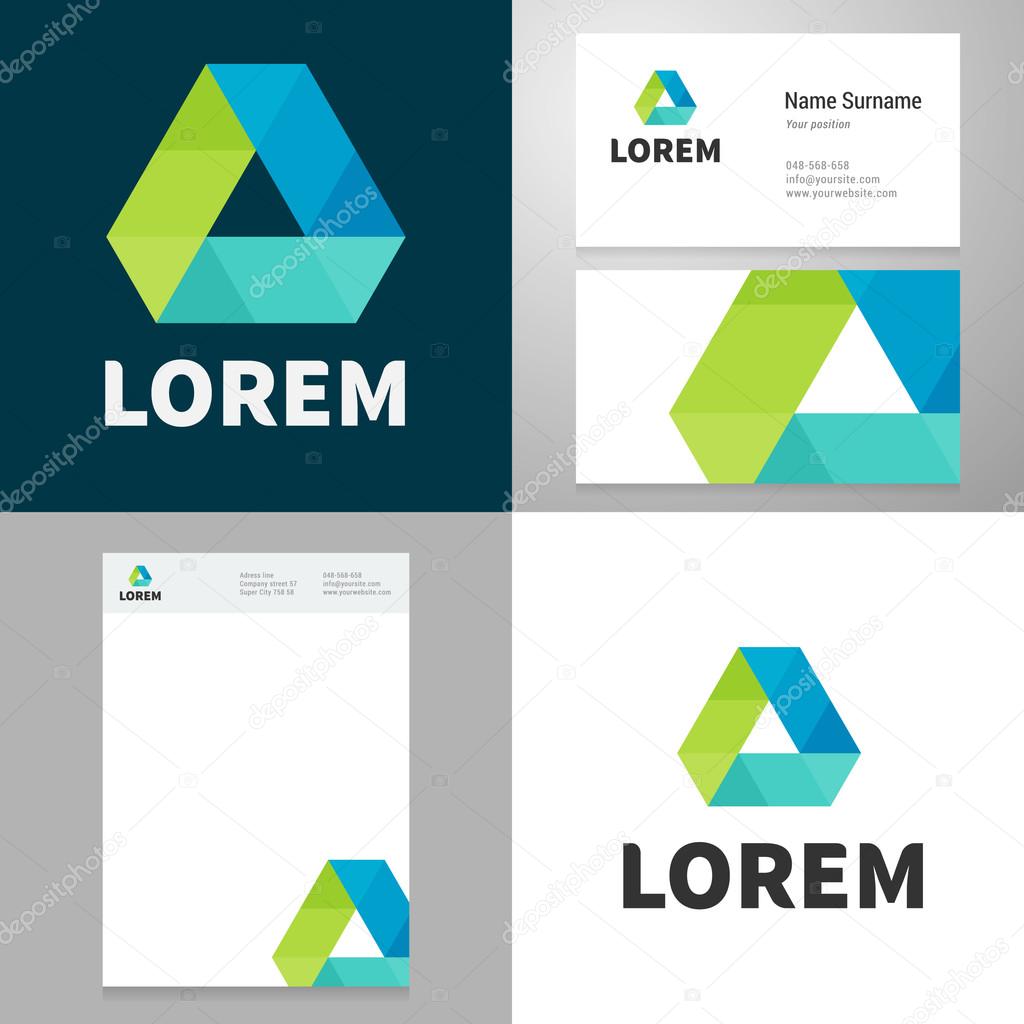 Design icon elemnet vith Business card and paper template. Layered, editable.