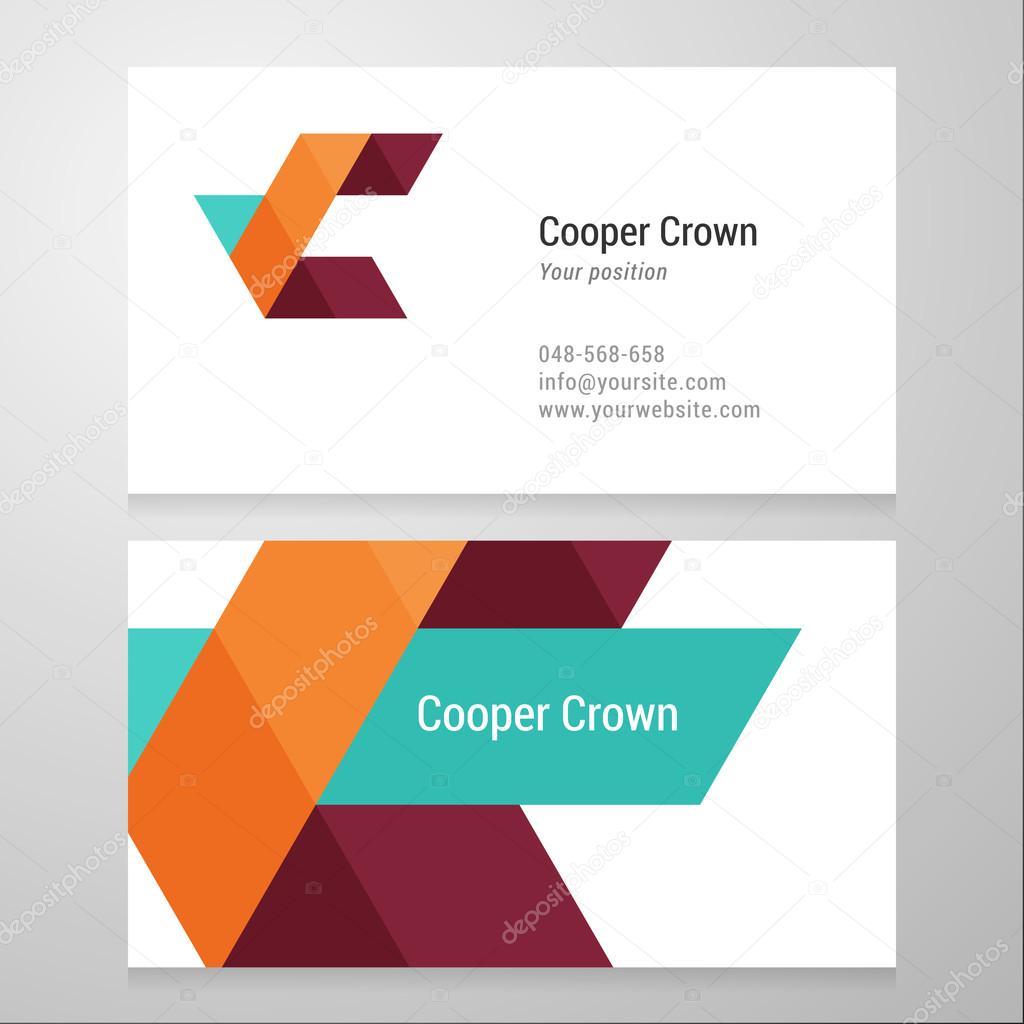 Modern letter C Business card template