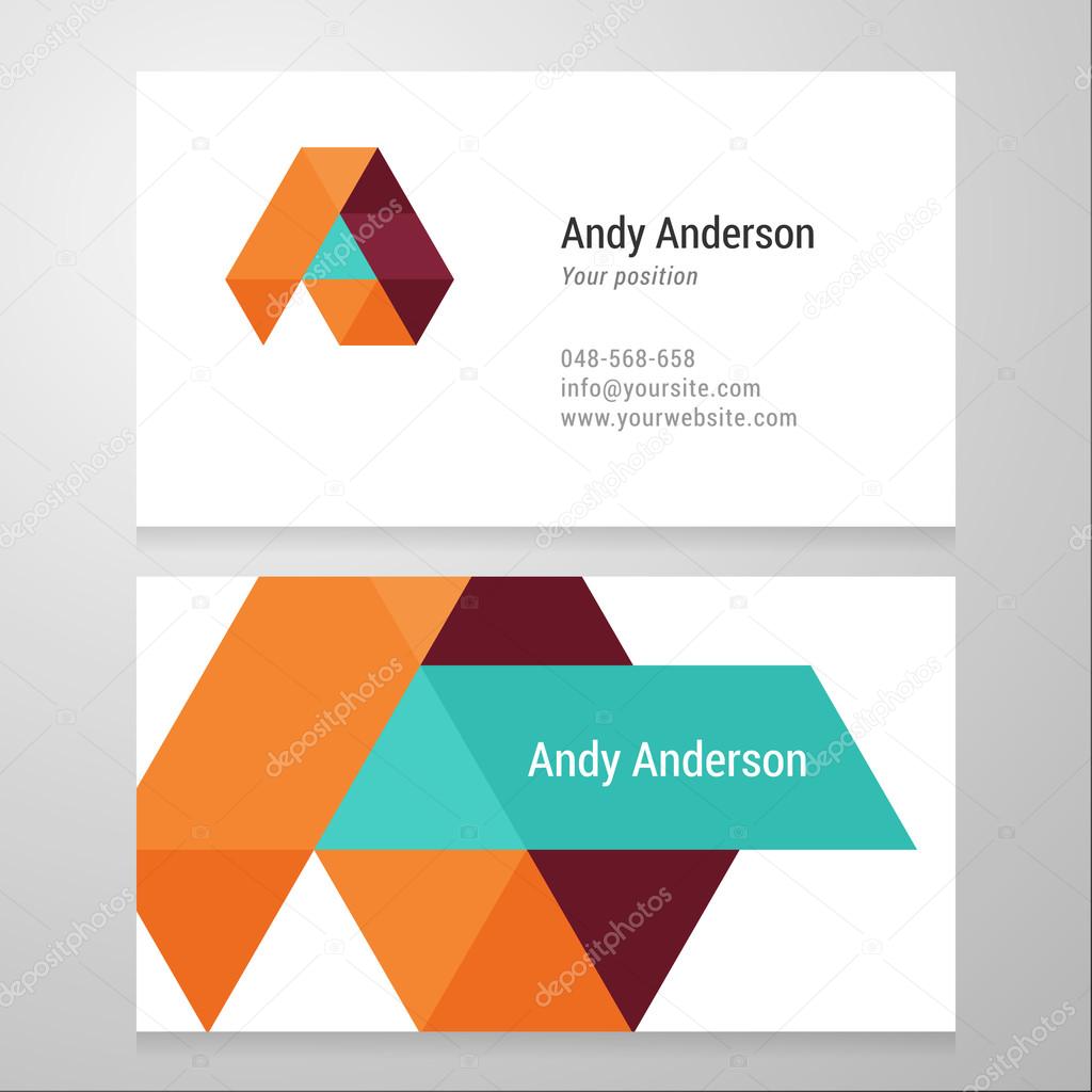 Modern letter A Business card template